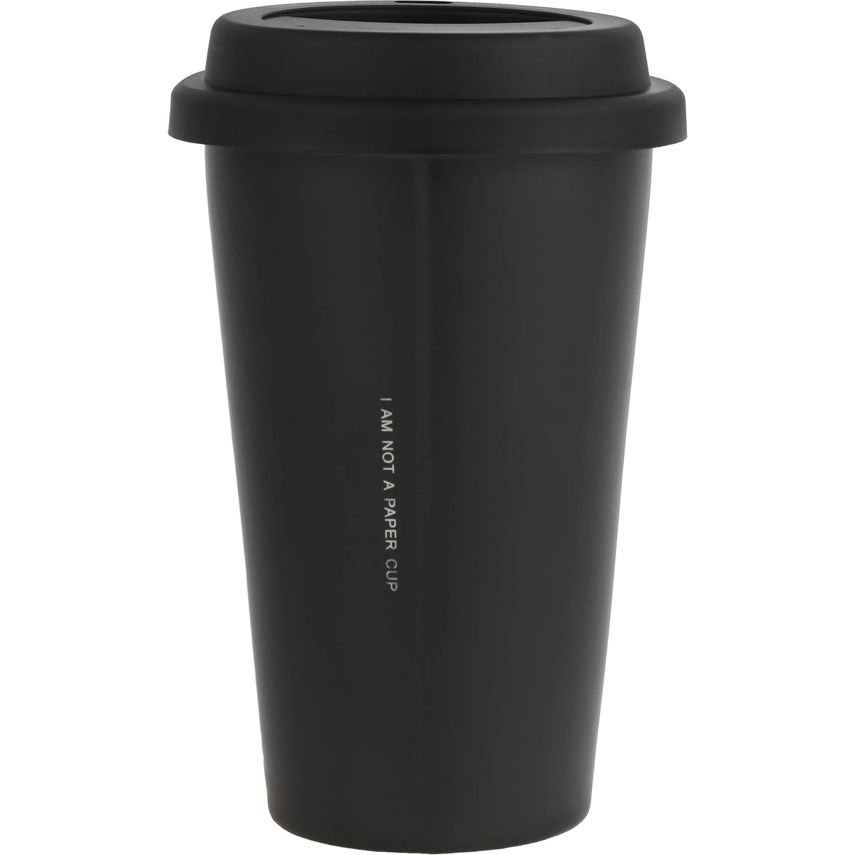 Custom I'm Not a Paper Cup 10oz Ceramic Tumbler w/ Lid - back