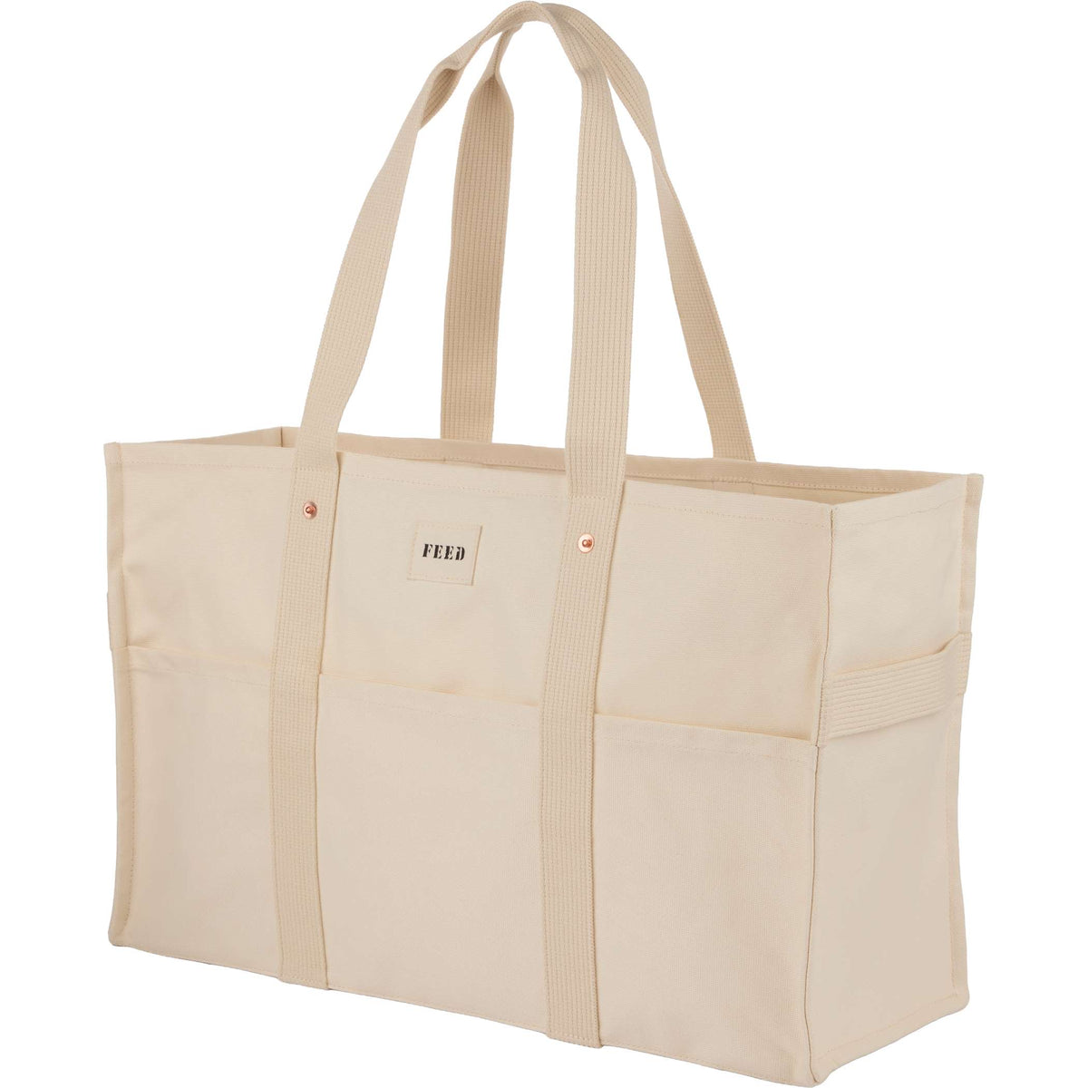 Custom FEED Organic Cotton Large Market Tote - angle