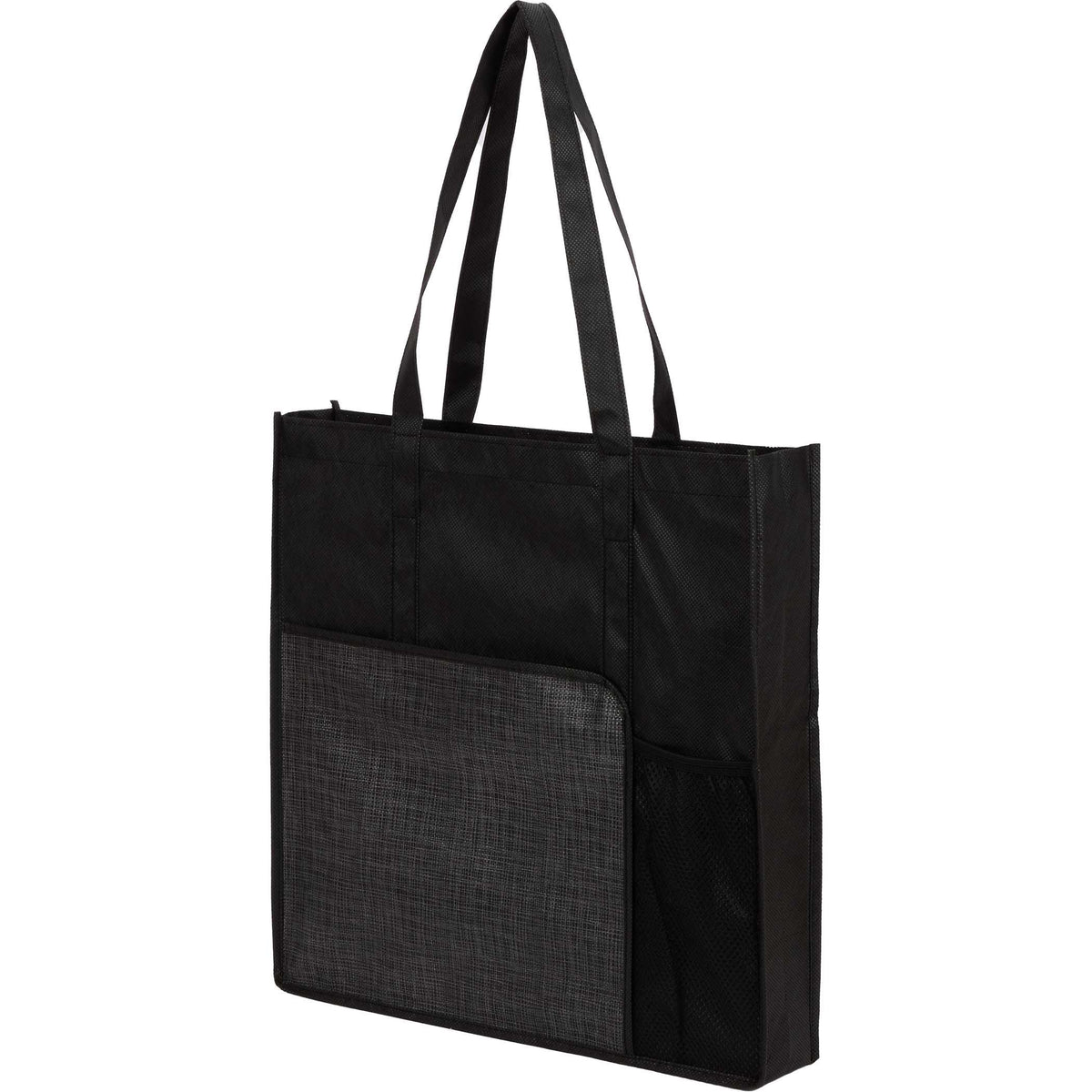 Custom Radius Recycled Non-Woven Tote - angle