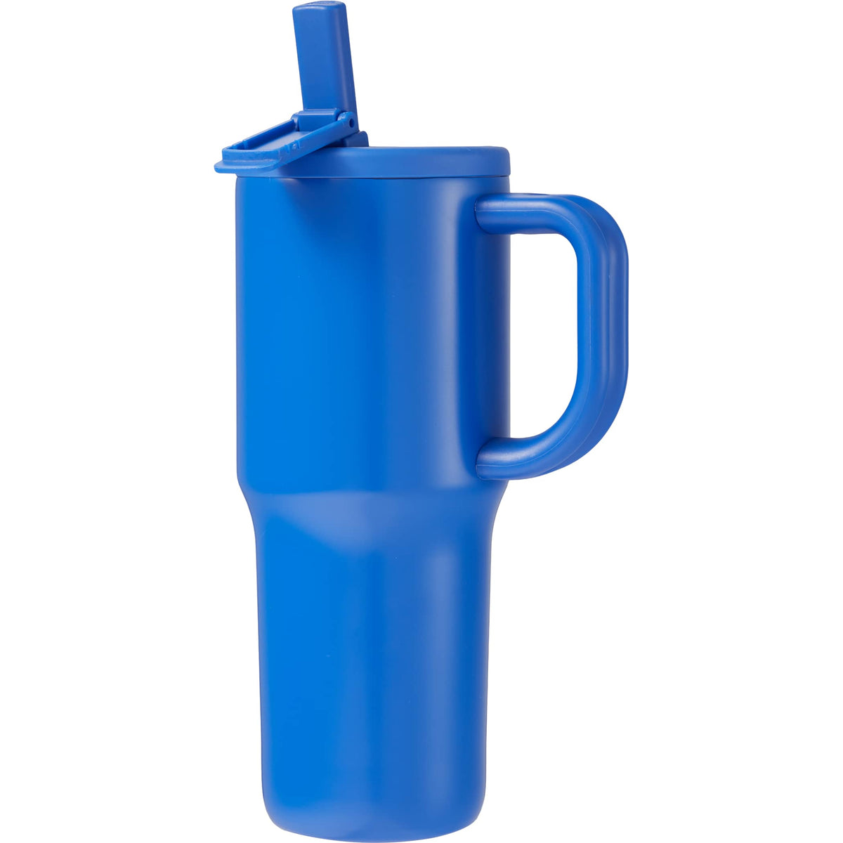 Custom Alpine 30oz Vac Insul Mug w/protective straw cover - angle