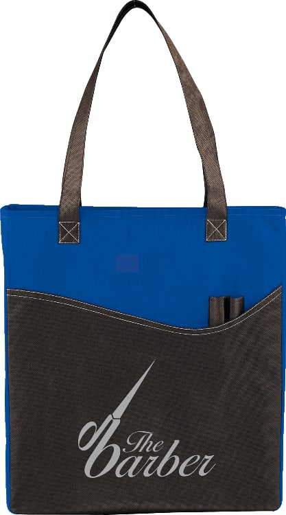 Custom Rivers Pocket Non-Woven Convention Tote - decorated SM-7325RBL