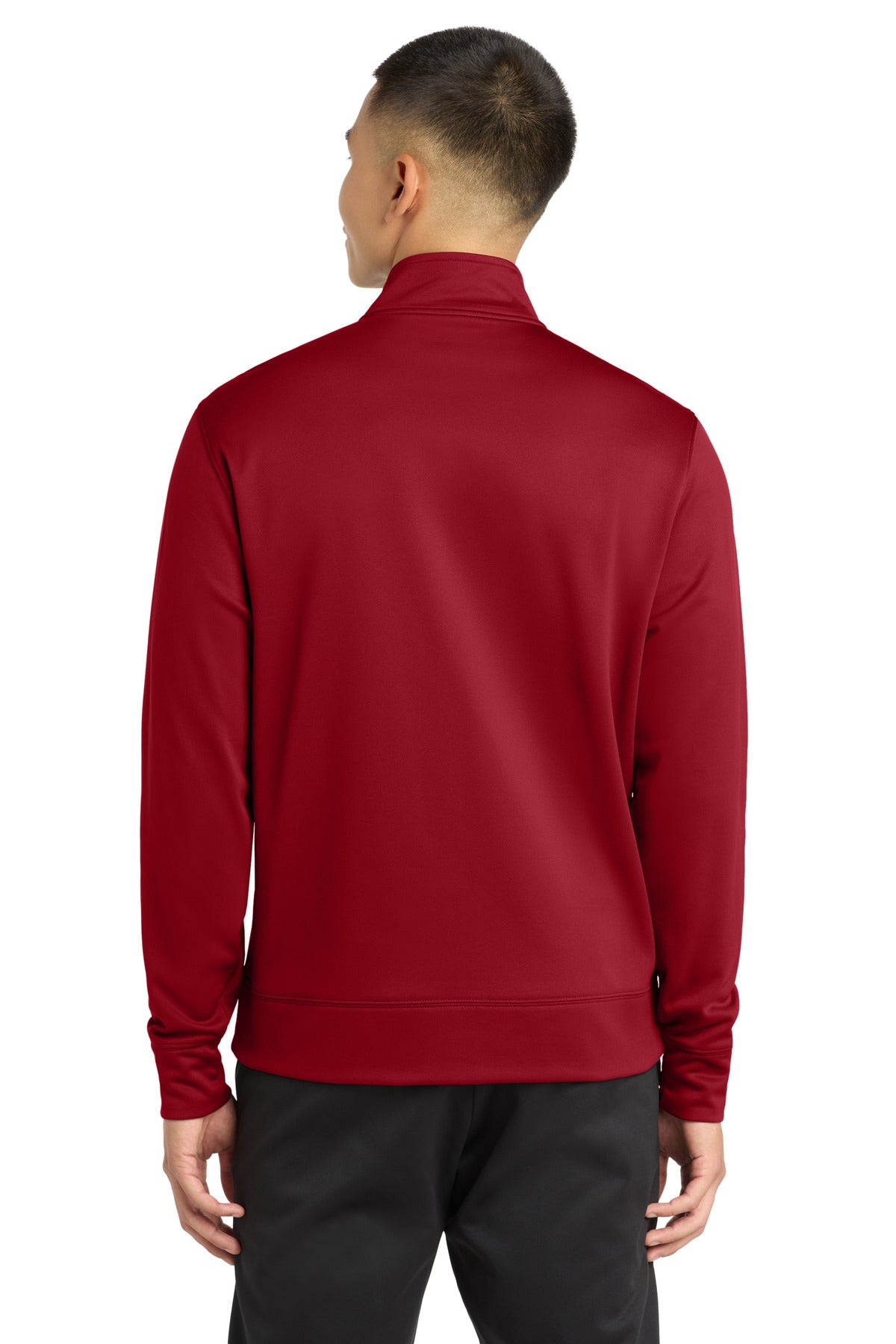 Deep Red Sport-Tek Sport-Wick Fleece Full-Zip Jacket. ST241 plain
