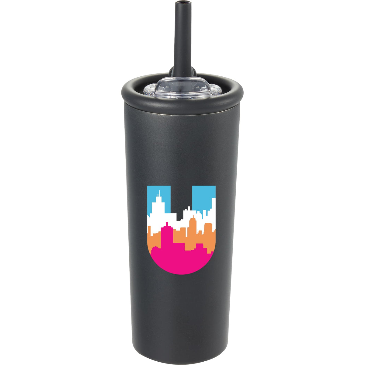 Custom Kyser Recycled Vacuum Tumbler w/ Straw 20oz - decorated 1602-36BK