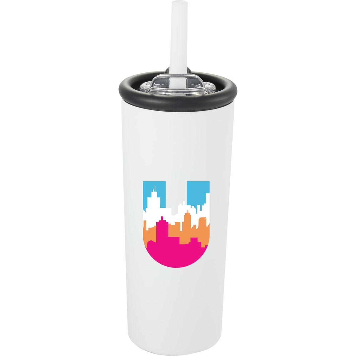 Custom Kyser Recycled Vacuum Tumbler w/ Straw 20oz - decorated 1602-36WH