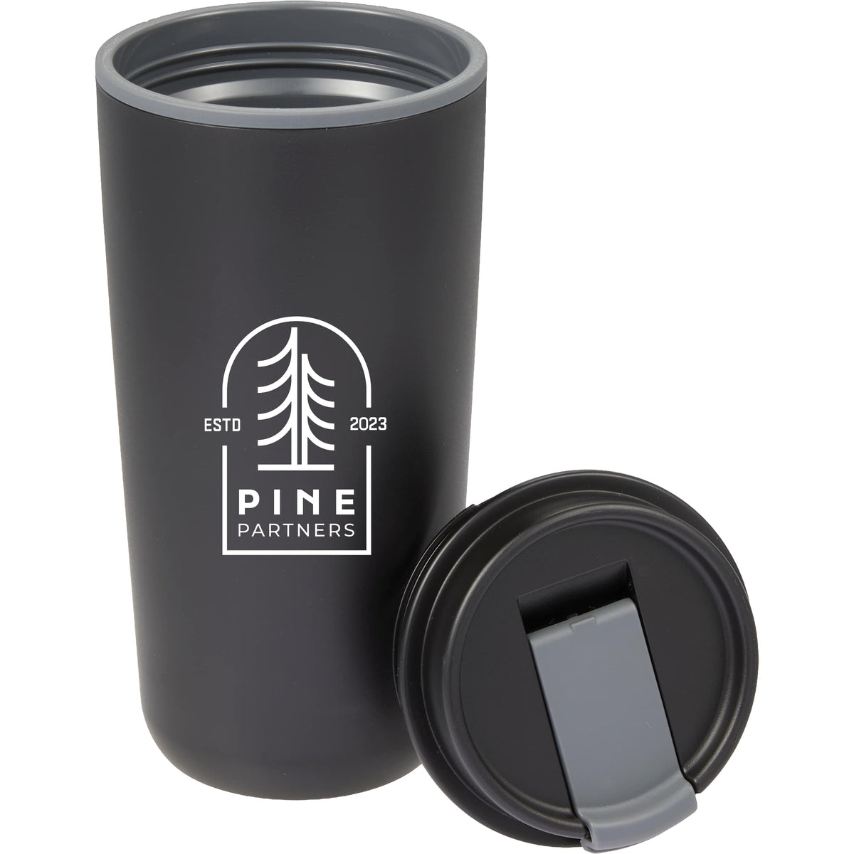 Custom Cooper RPP Double Wall Tumbler w/ Flap Lid 16oz - decorated 1602-45BK