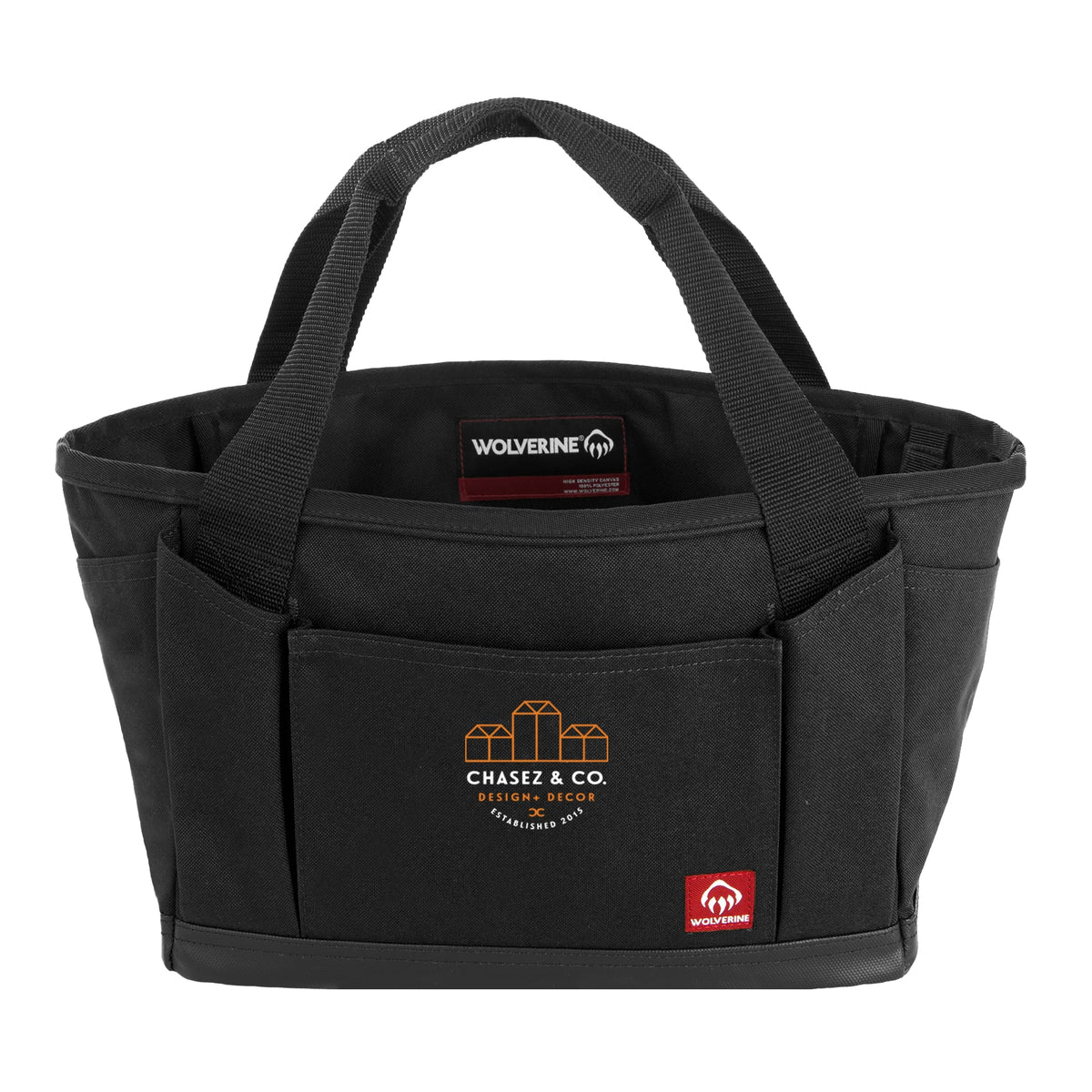 Custom Wolverine 13" 17-Pocket Tool Tote - decorated 1883-09BK