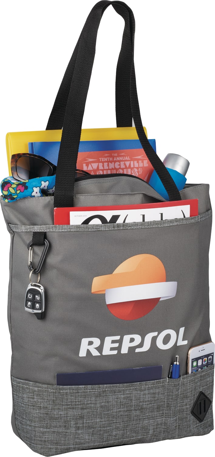 Custom Hayden Zippered Convention Tote - angle