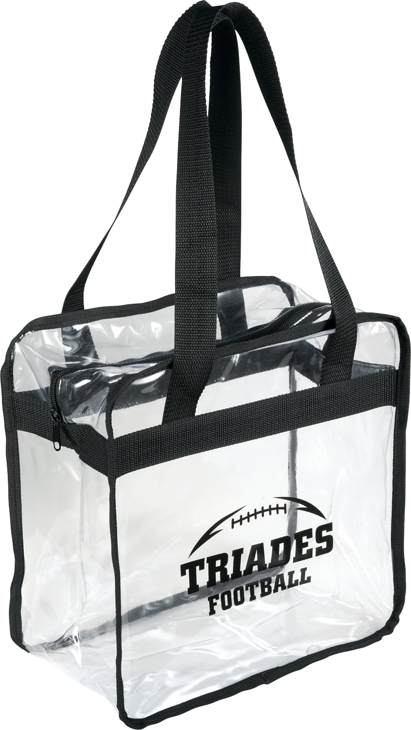 Custom Game Day Clear Zippered Safety Tote - angle
