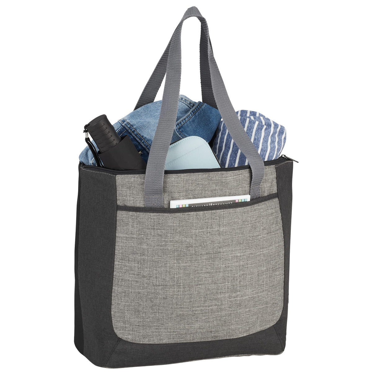 Custom Reclaim Recycled Zippered Tote - angle