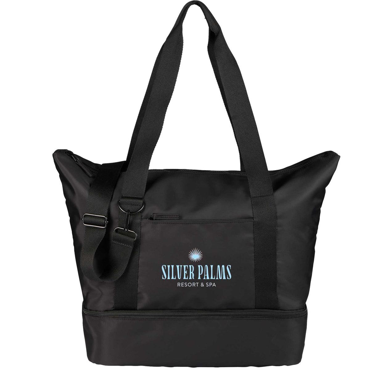 Custom Daybreak Recycled Travel Tote - decorated 3750-88BK