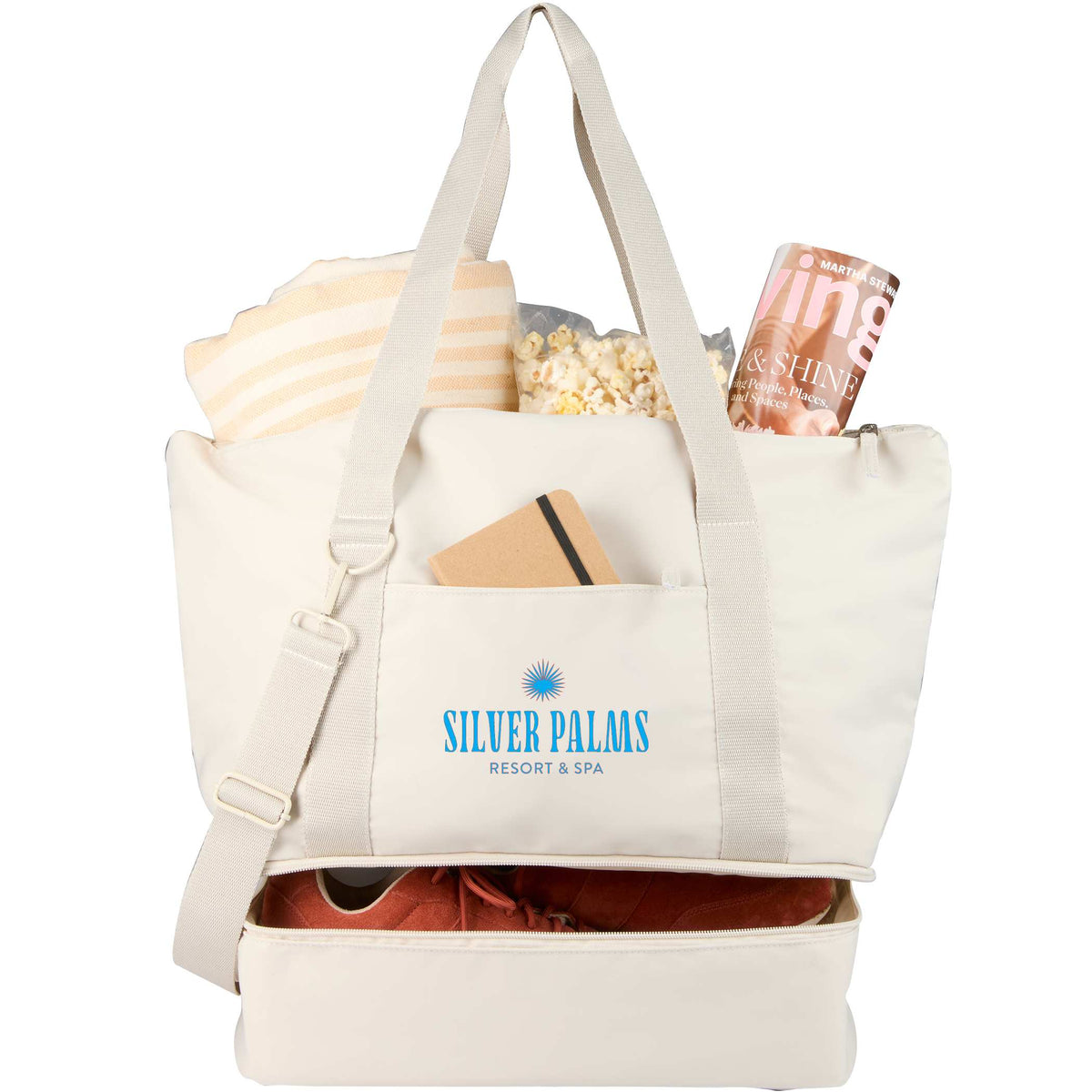 Custom Daybreak Recycled Travel Tote - decorated 3750-88NT