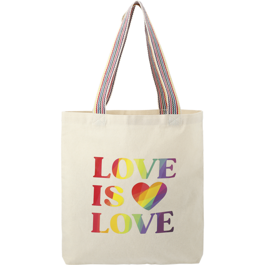 Custom Rainbow Recycled 6oz Cotton Convention Tote