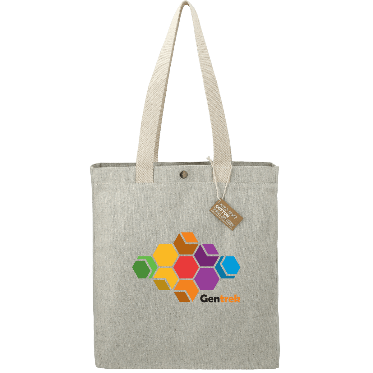 Custom Repose 10oz Recycled Cotton Box Tote w/Snap