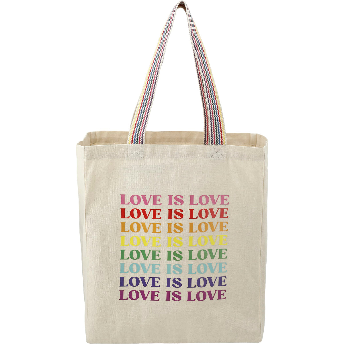 Custom Rainbow Recycled 6oz Cotton Grocery Tote - decorated 7901-03NT