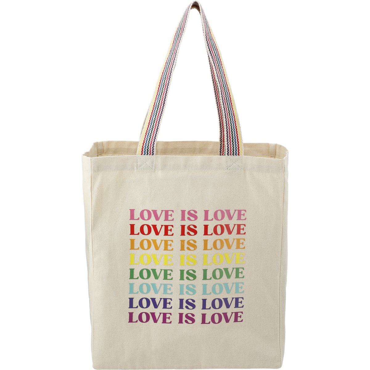 Custom Rainbow Recycled 6oz Cotton Grocery Tote