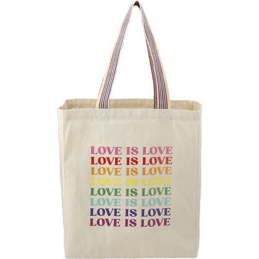 Custom Rainbow Recycled 6oz Cotton Grocery Tote