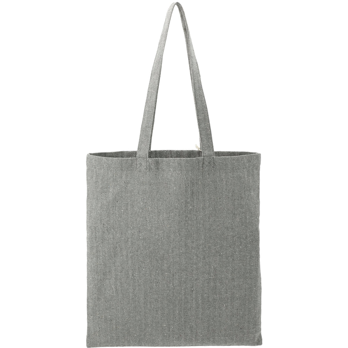 Custom Recycled Cotton Herringbone Tote w/Zip Pocket - back