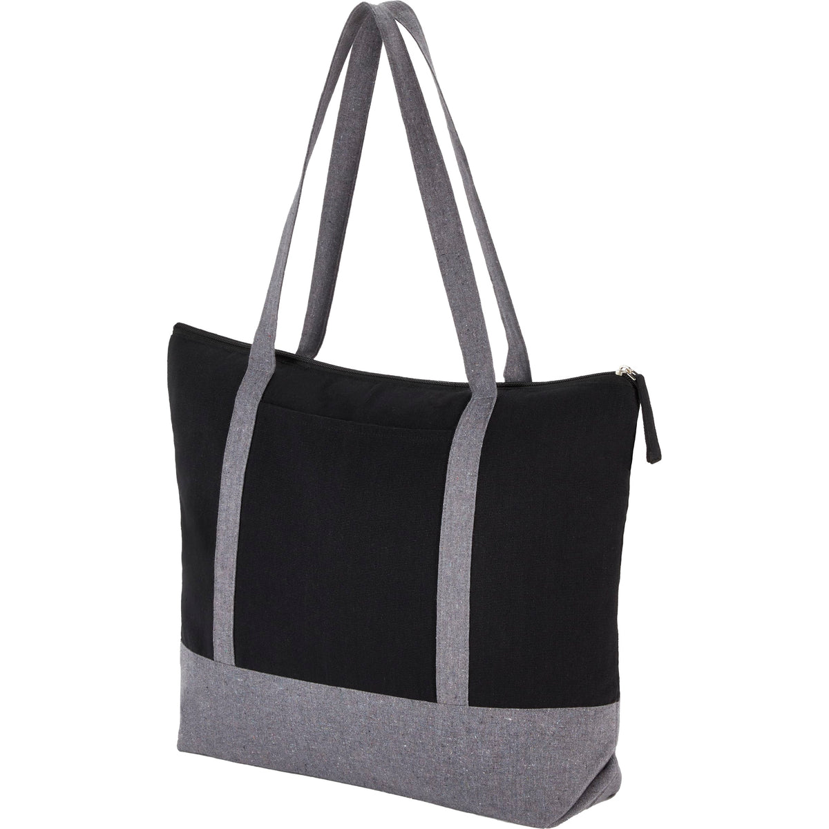 Custom Repose 10oz Recycled Cotton Zippered Tote - angle