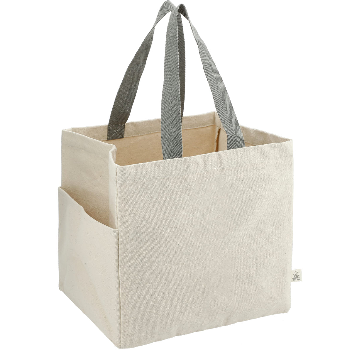 Custom Organic 14oz Cotton Shopper Tote - angle