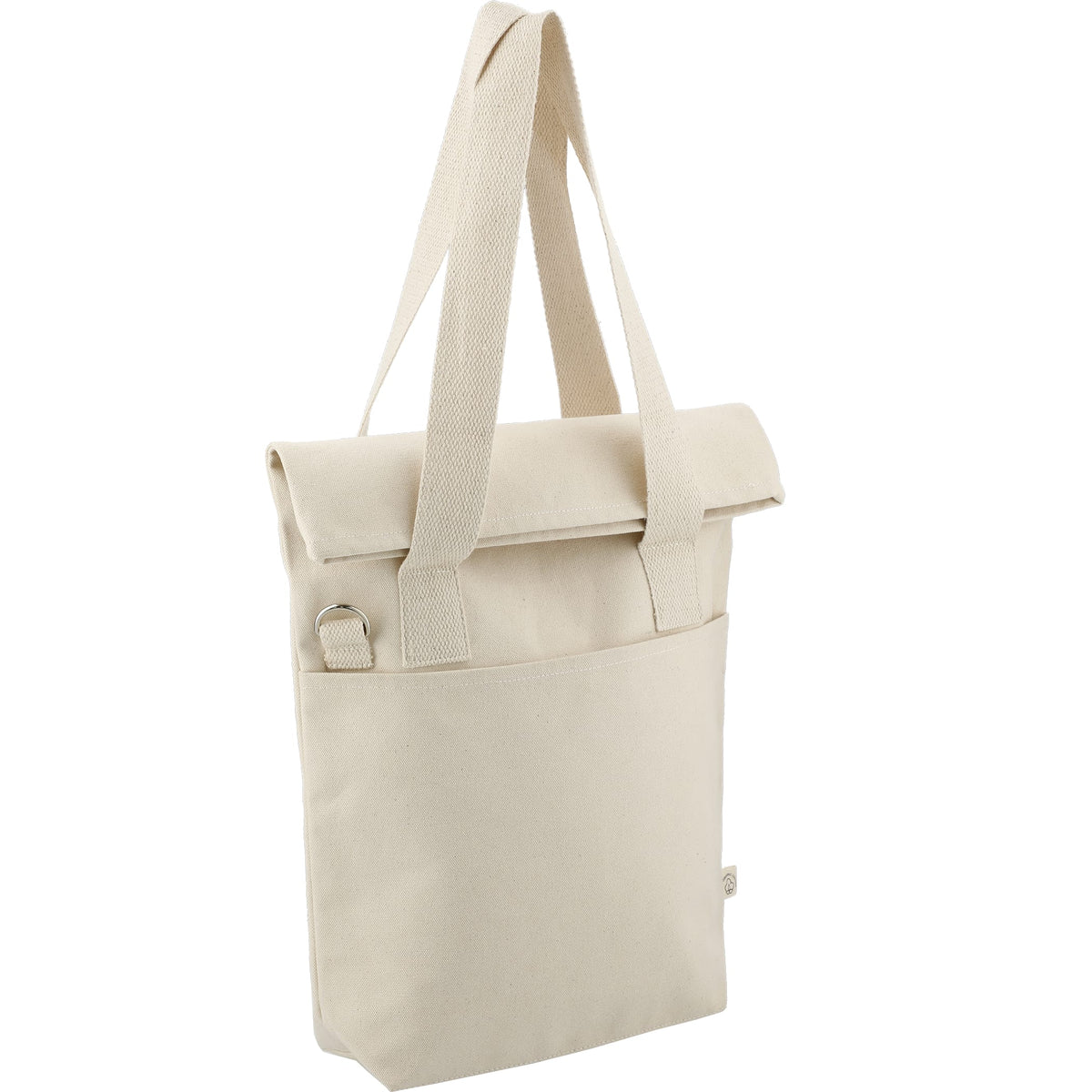 Custom Organic 16oz Cotton Commuter Tote - angle