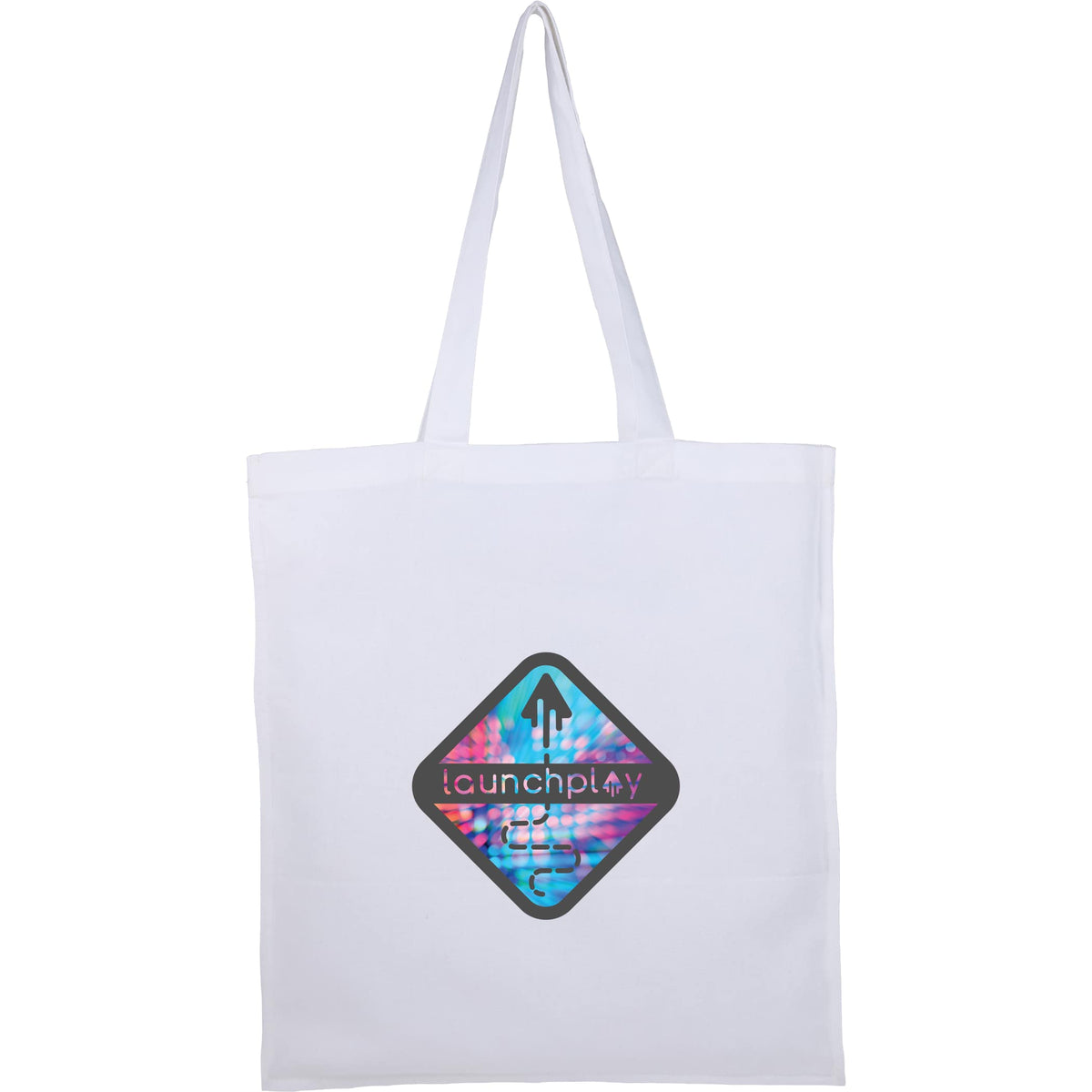 Custom Double-Stitched 8oz Organic Cotton Tote - decorated 7901-40WH