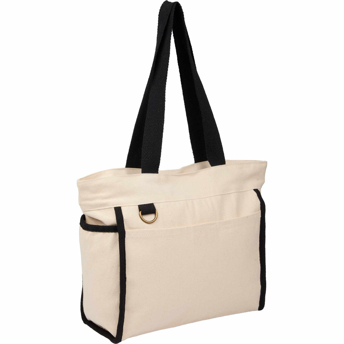 Custom 10oz Organic Cotton Accent Tote - angle