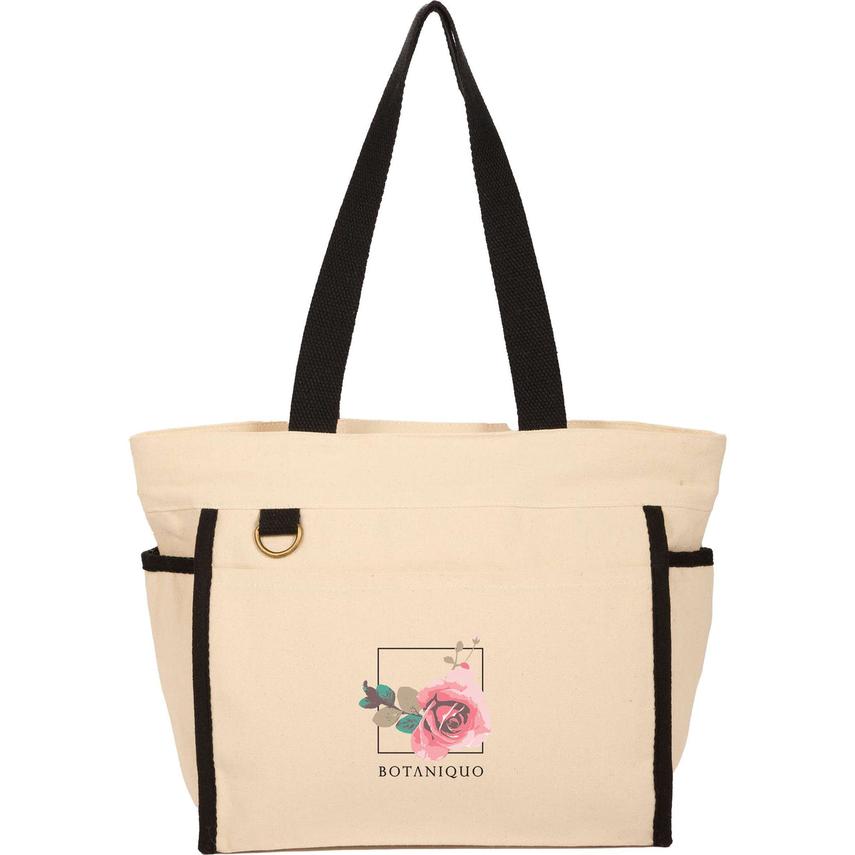 Custom 10oz Organic Cotton Accent Tote