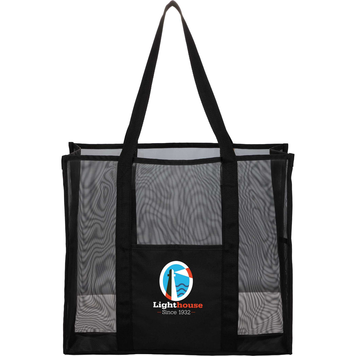 Custom Large Mesh Beach Tote - decorated 7901-45BK