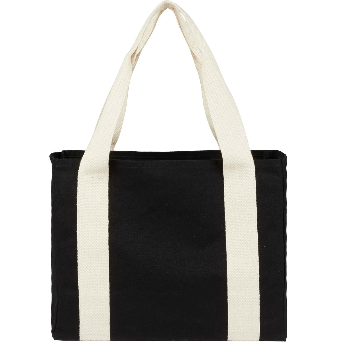 Custom 12oz Cotton Shopper Tote with Contrast Handles - back