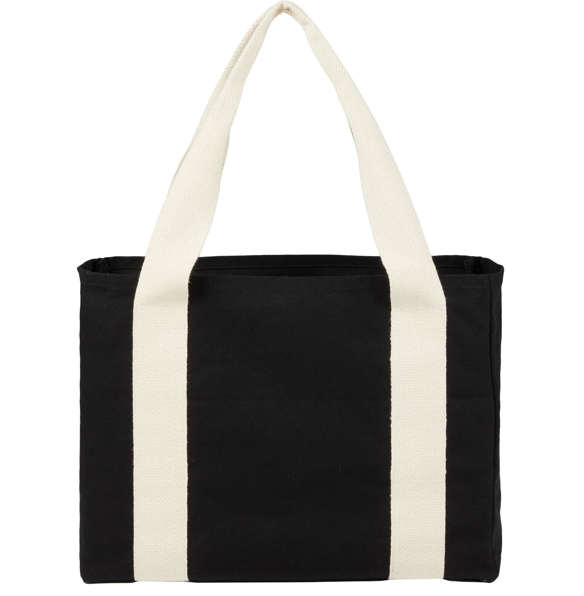 Custom 12oz Cotton Shopper Tote with Contrast Handles - blank 7901-52BK