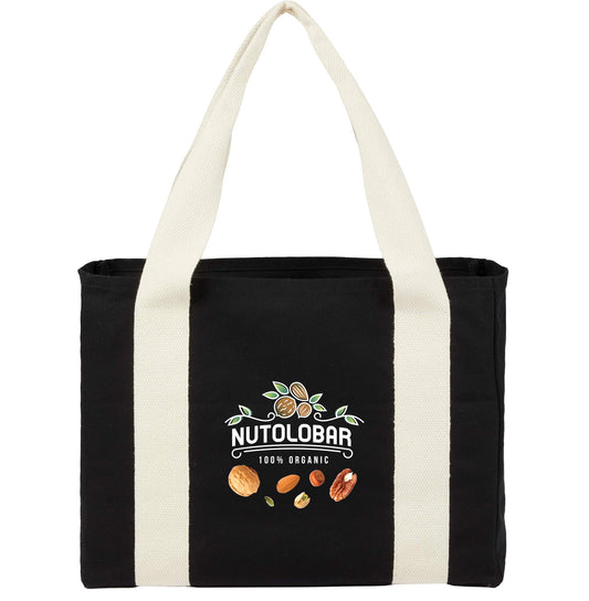 Custom 12oz Cotton Shopper Tote with Contrast Handles