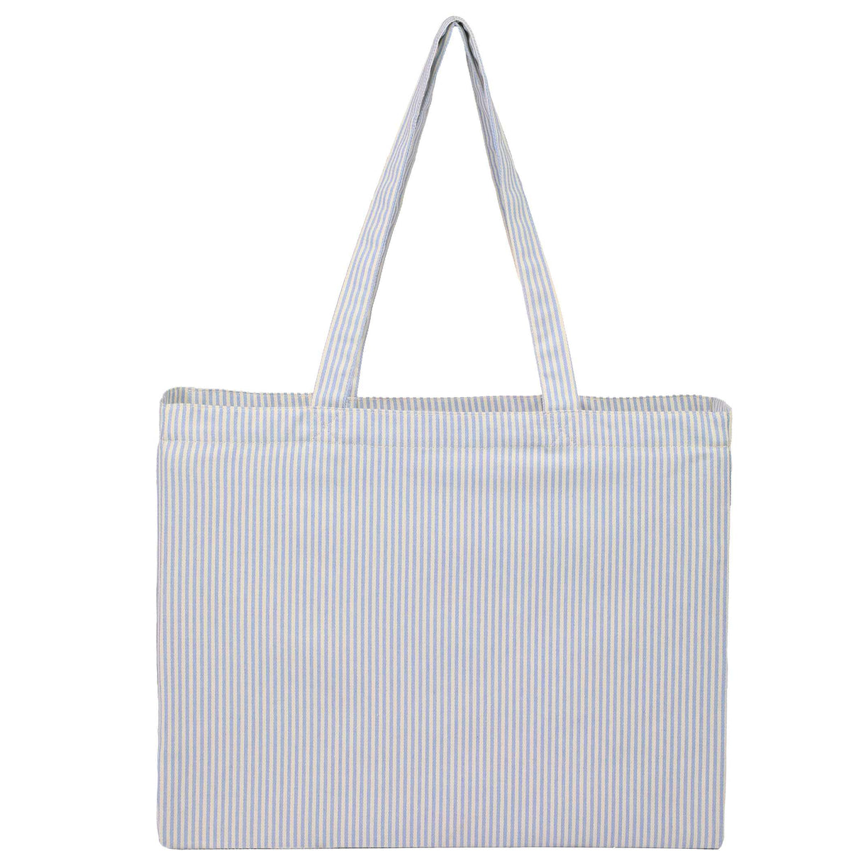 Custom Striped Pacific Recycled Cotton Shopper Tote - back