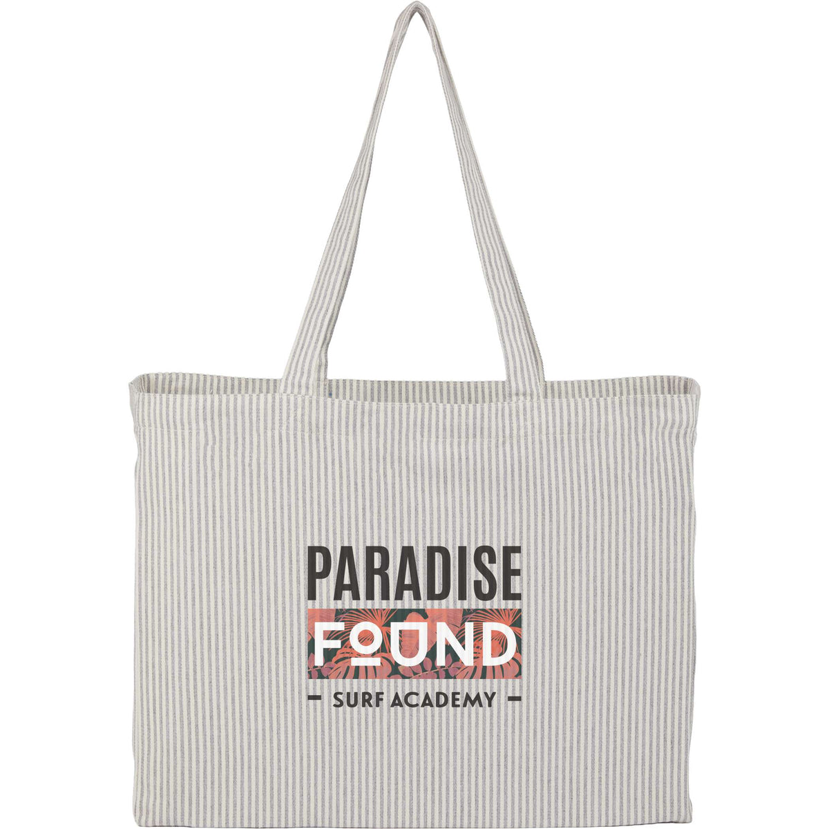 Custom Striped Pacific Recycled Cotton Shopper Tote