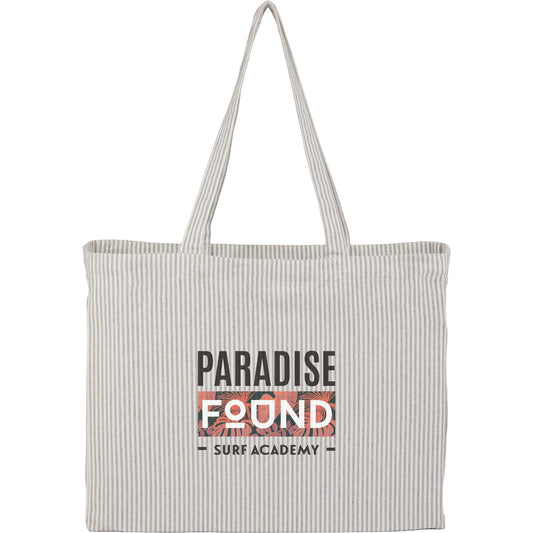 Custom Striped Pacific Recycled Cotton Shopper Tote