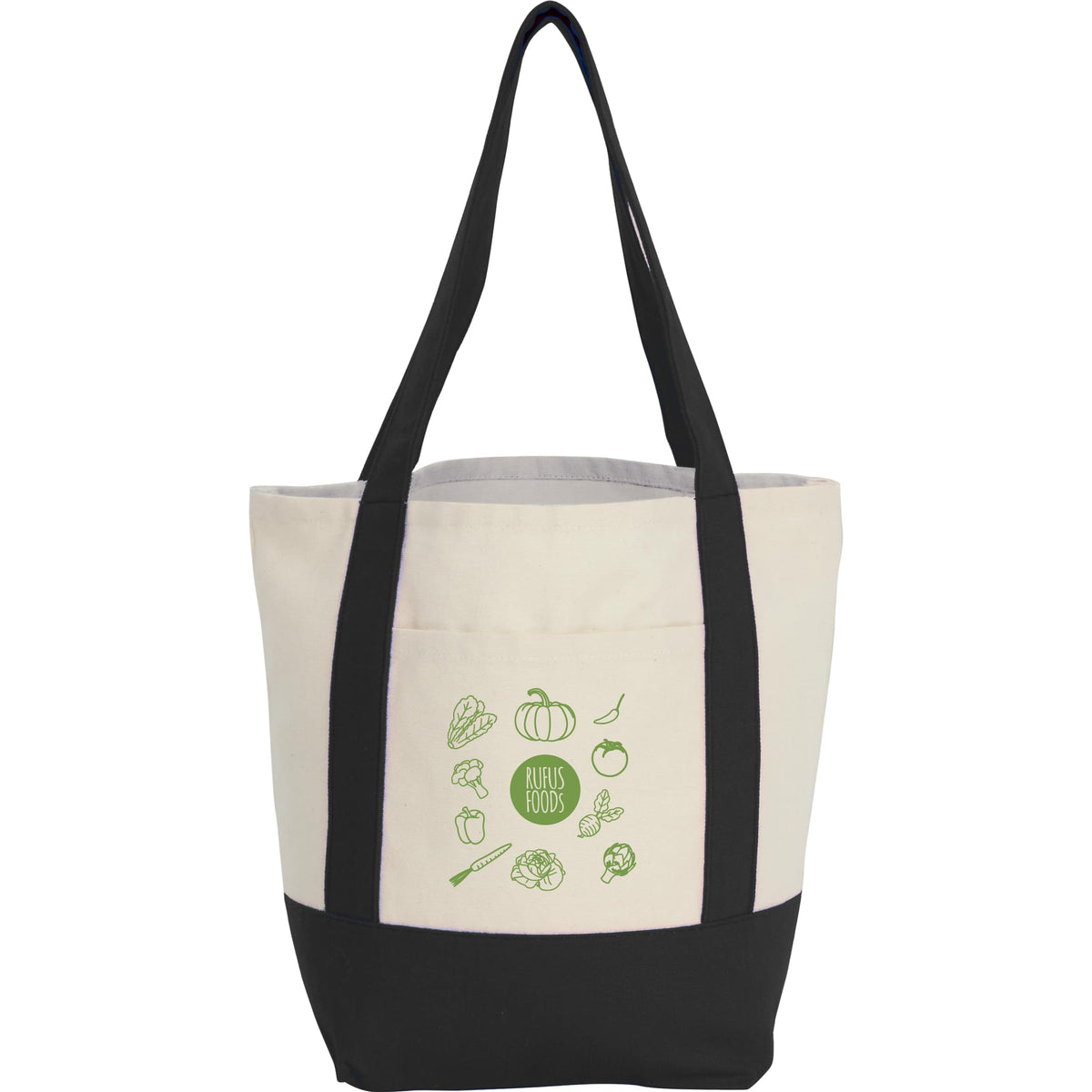 Custom Mini Recycled 8oz Cotton Canvas Tote - decorated 7901-55BK