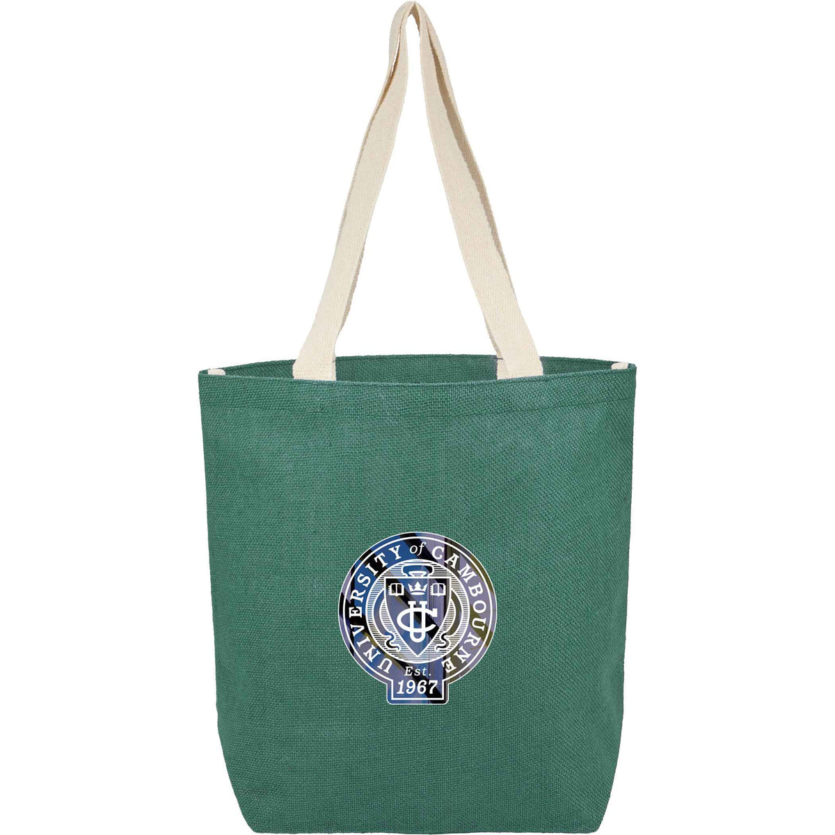 Custom Sol Jute Classic Shopper Tote - decorated 7901-80GR