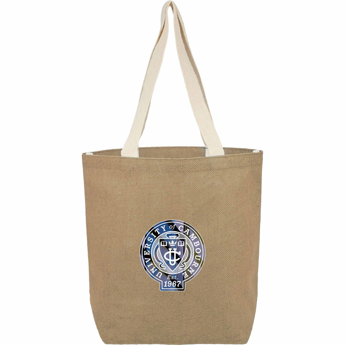 Custom Sol Jute Classic Shopper Tote - decorated 7901-80NT