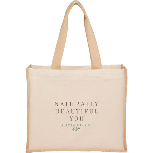 Custom Sol Recycled Cotton & Jute Shopper Tote