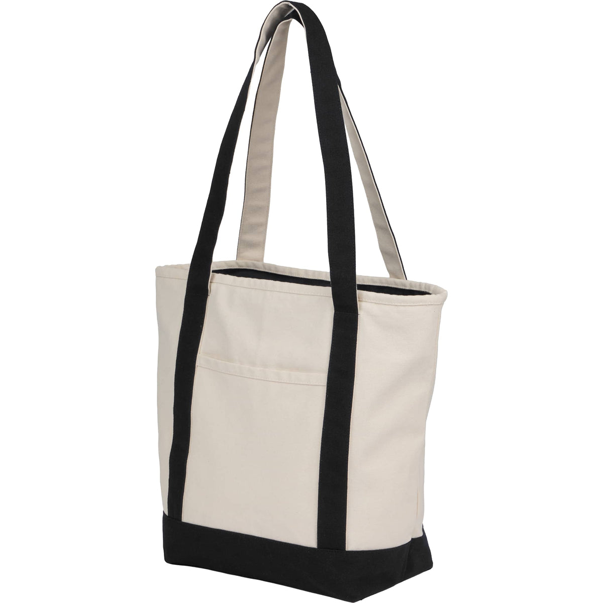 Custom Recycled 12oz Zip Top Canvas Tote - blank 7901-86BK