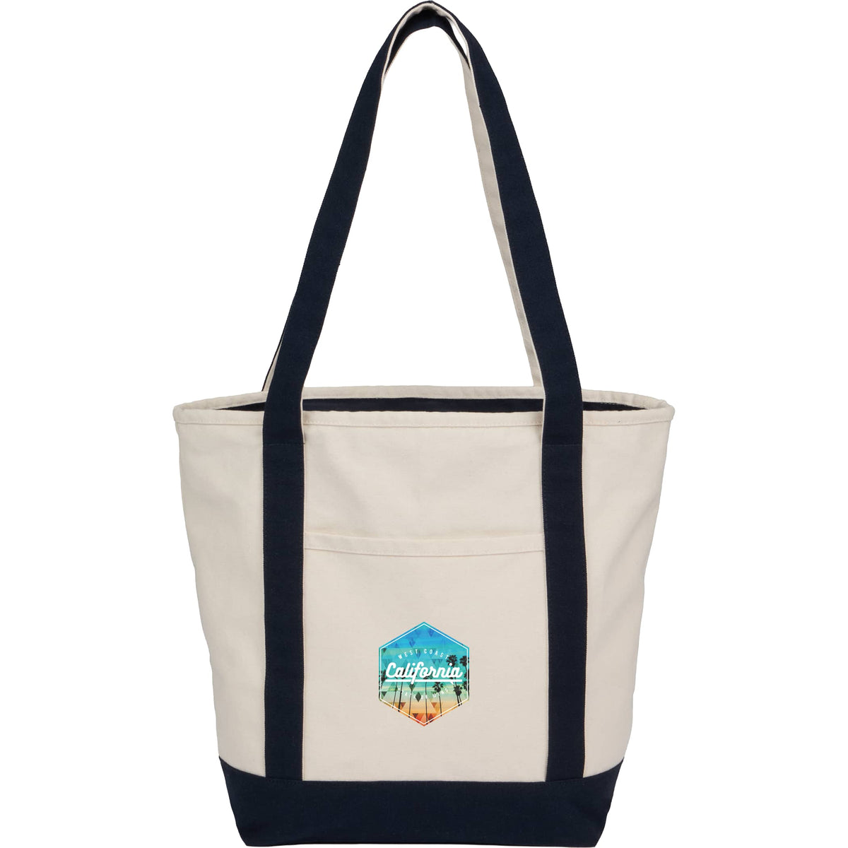 Custom Recycled 12oz Zip Top Canvas Tote - decorated 7901-86NY