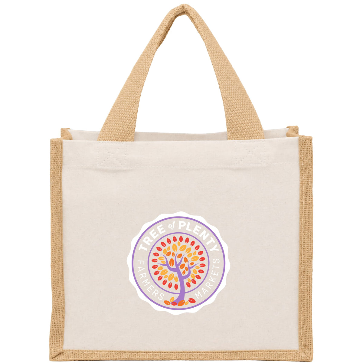 Custom Sol Recycled Cotton & Jute Gift Tote - decorated 7901-87NT