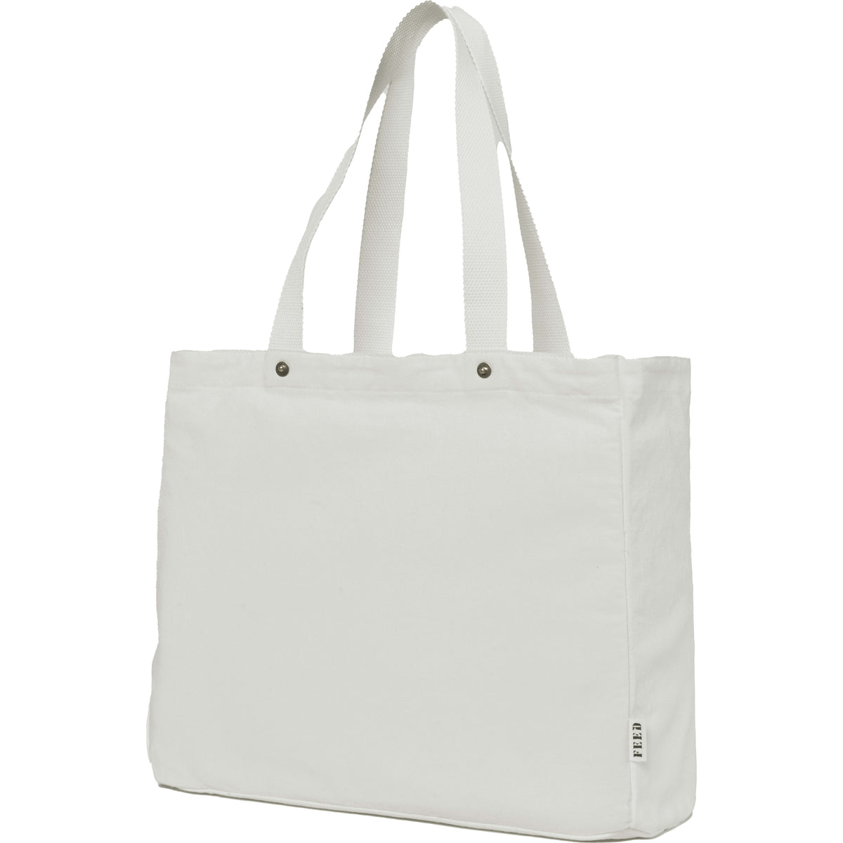 Custom FEED Organic Cotton Rivet Tote - angle