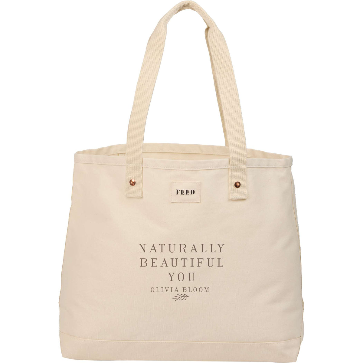Custom FEED Organic Cotton Weekend Tote - decorated 9009-15NT