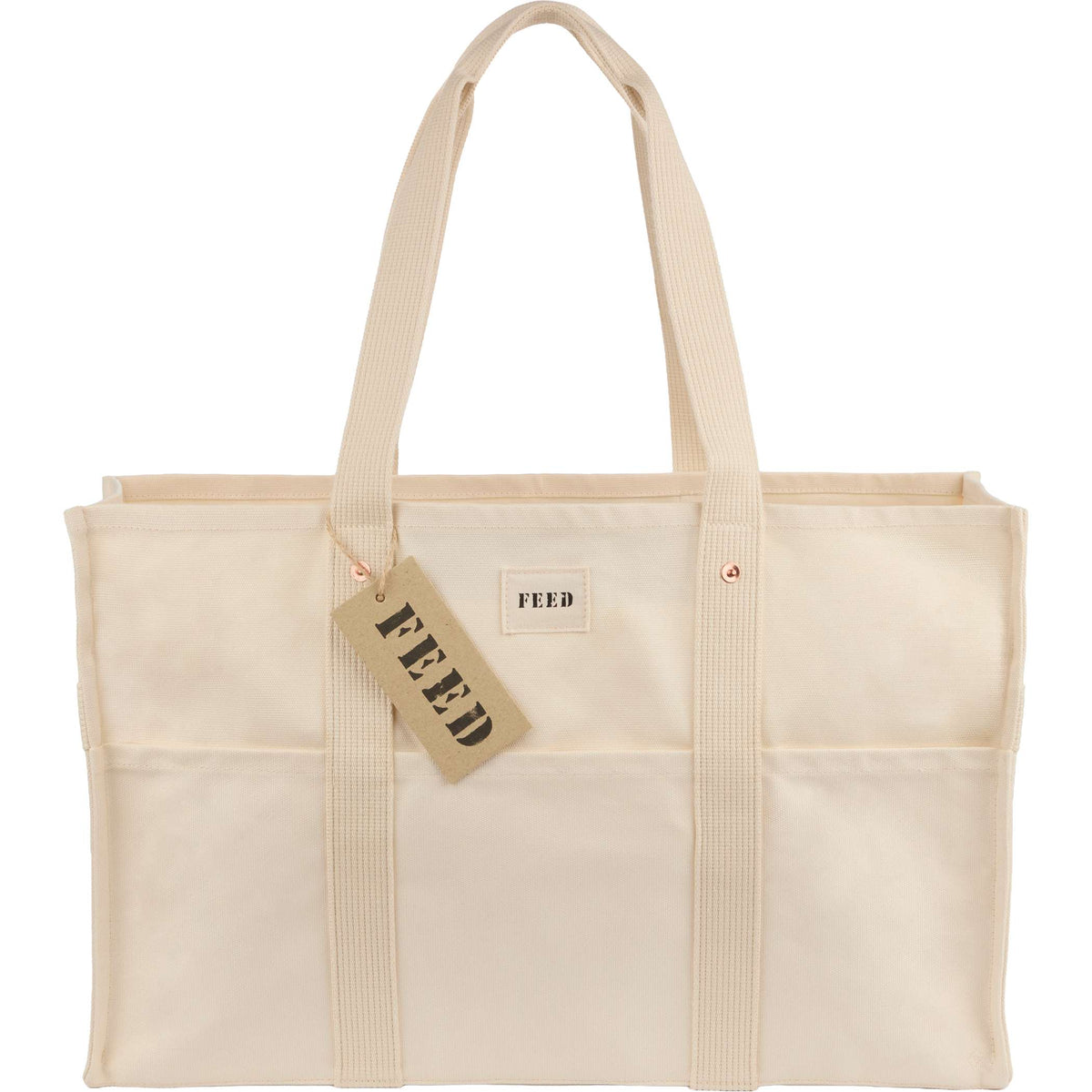 Custom FEED Organic Cotton Large Market Tote - blank 9009-22NT