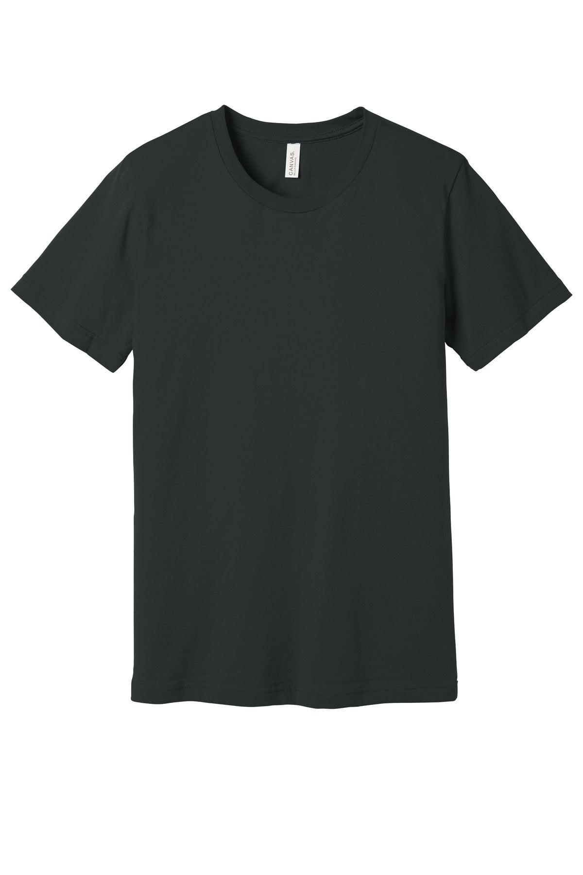 Custom Tee - Premium Jersey in Dark Grey, front view on model
