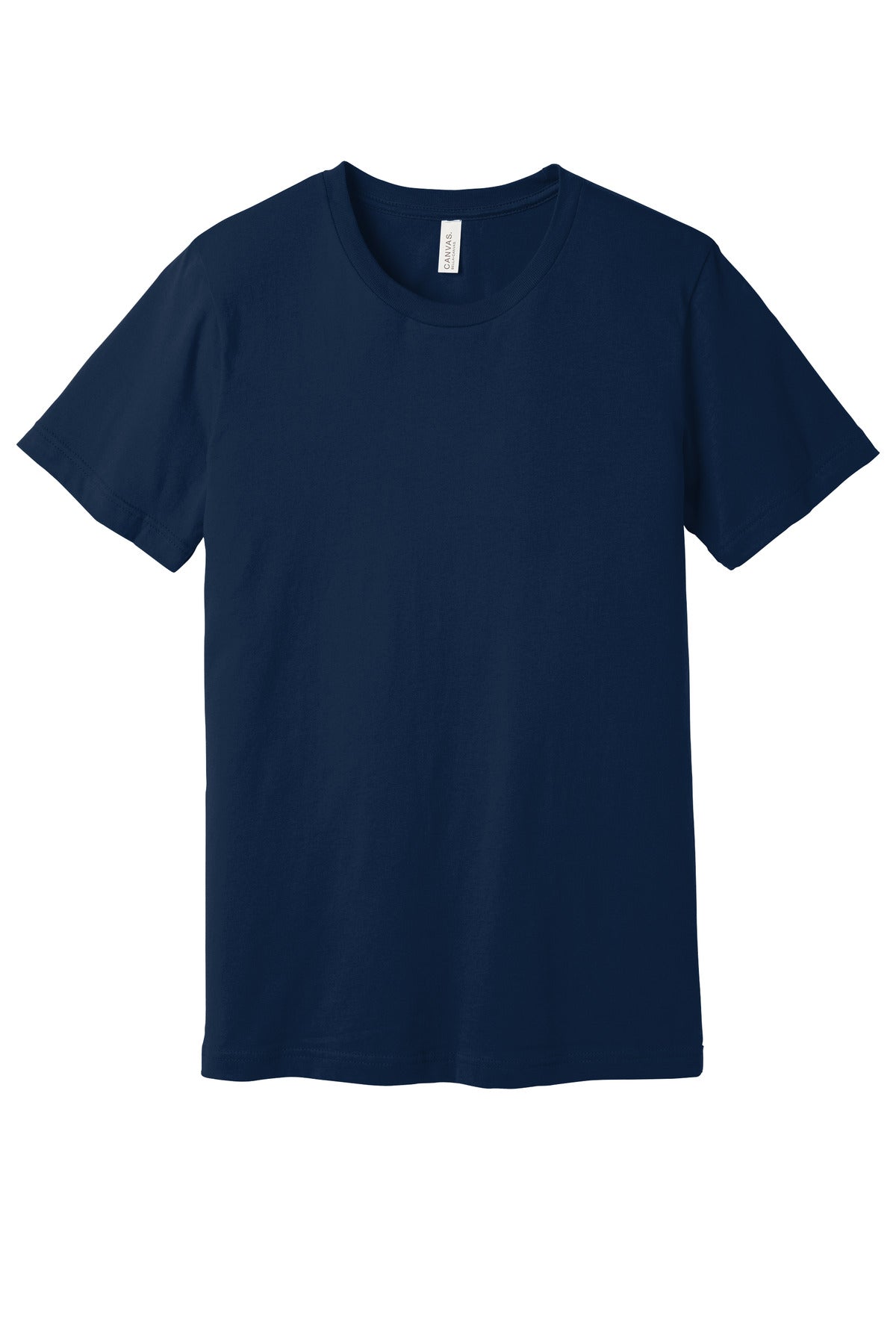 Custom Tee - Premium Jersey in Navy, front view on model