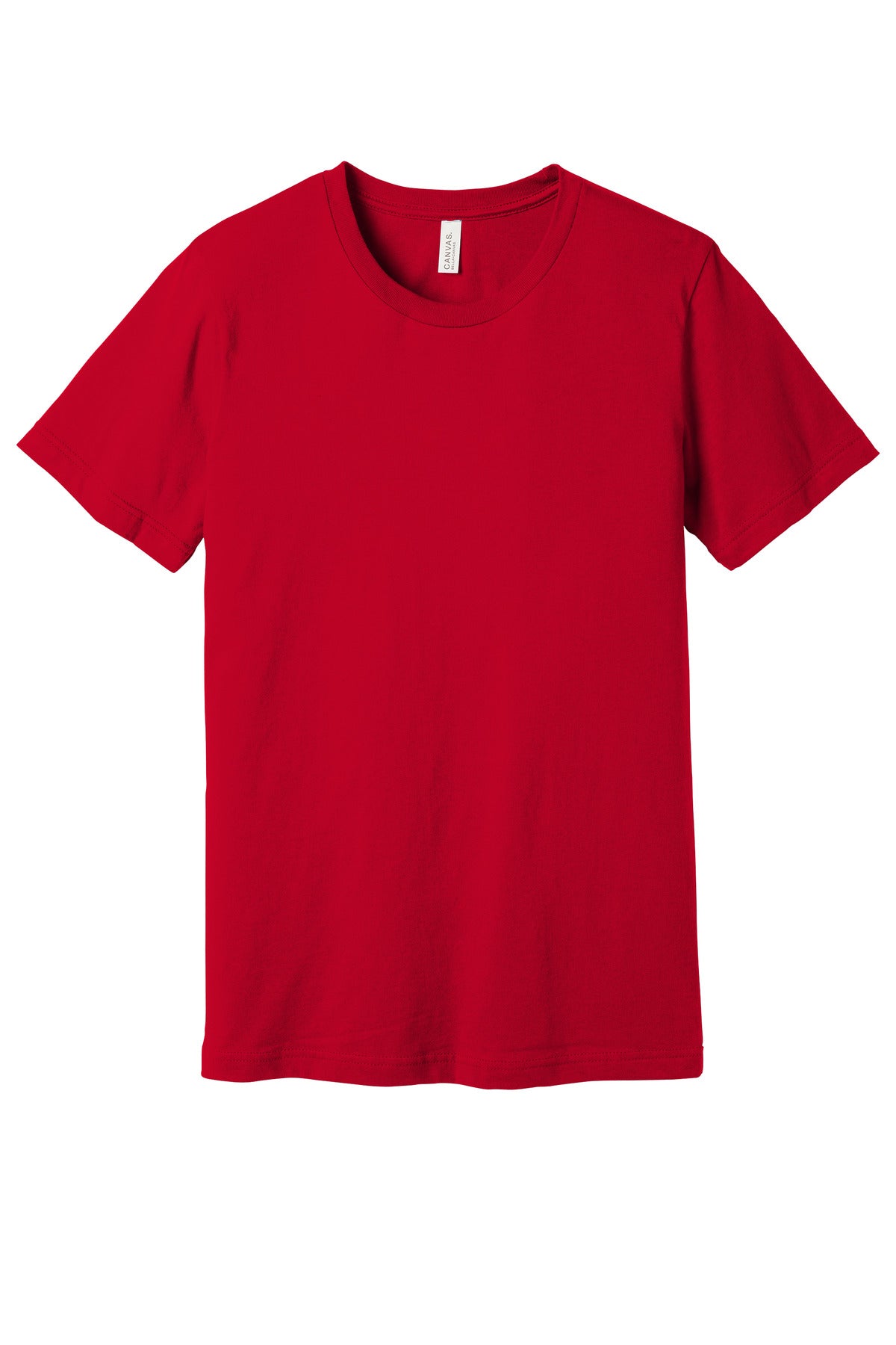 Custom Tee - Premium Jersey in Red, front view on model