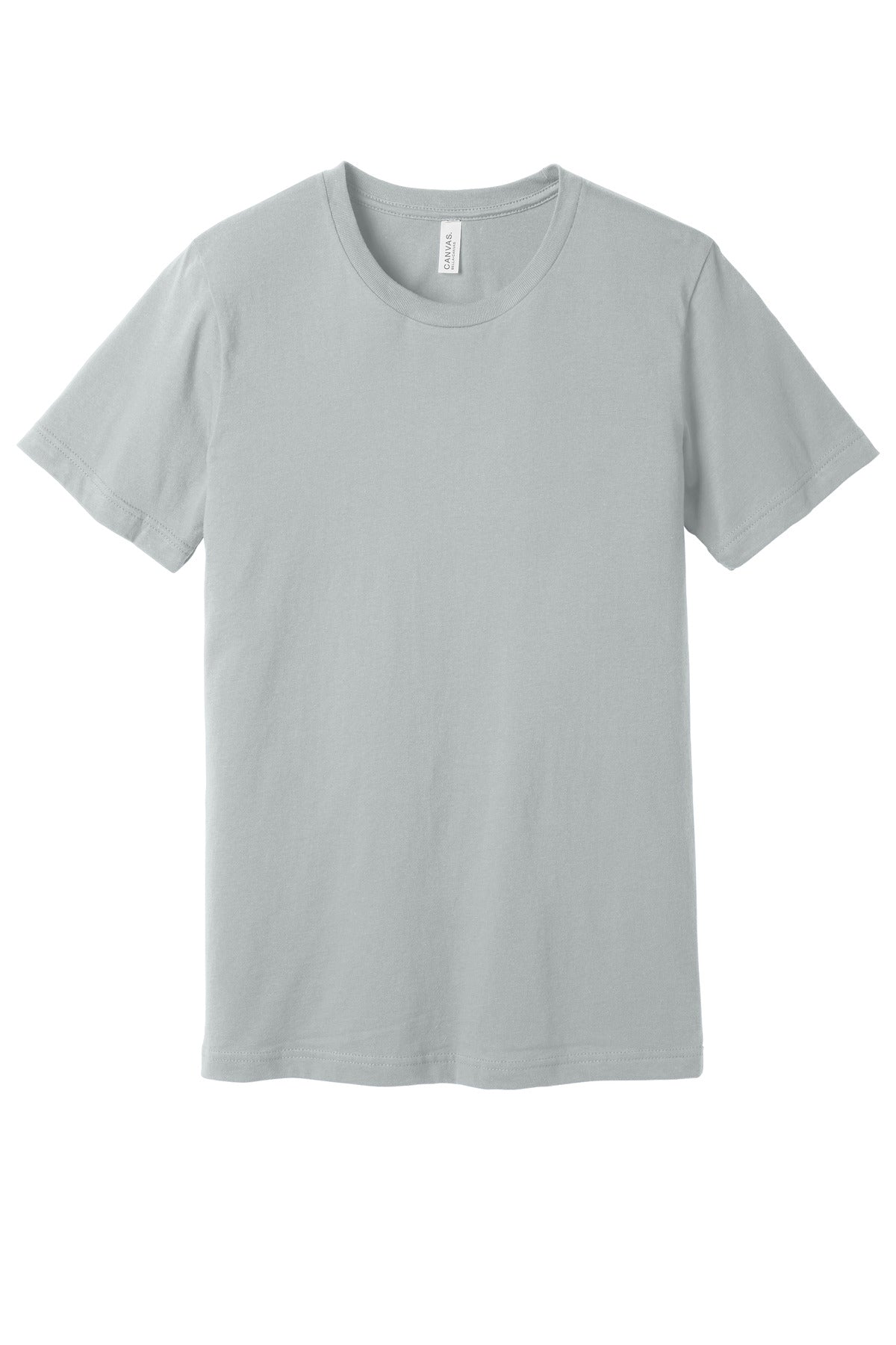 Custom Tee - Premium Jersey in Solid Athletic Grey, front view on model