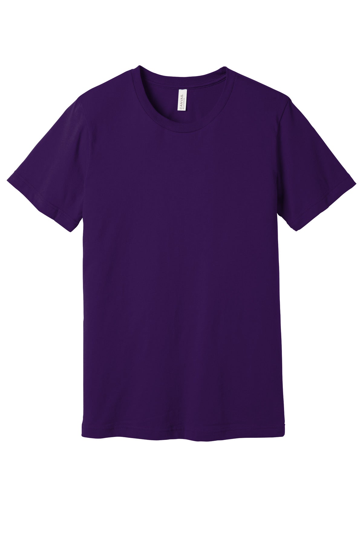 Custom Tee - Premium Jersey in Team Purple, front view on model