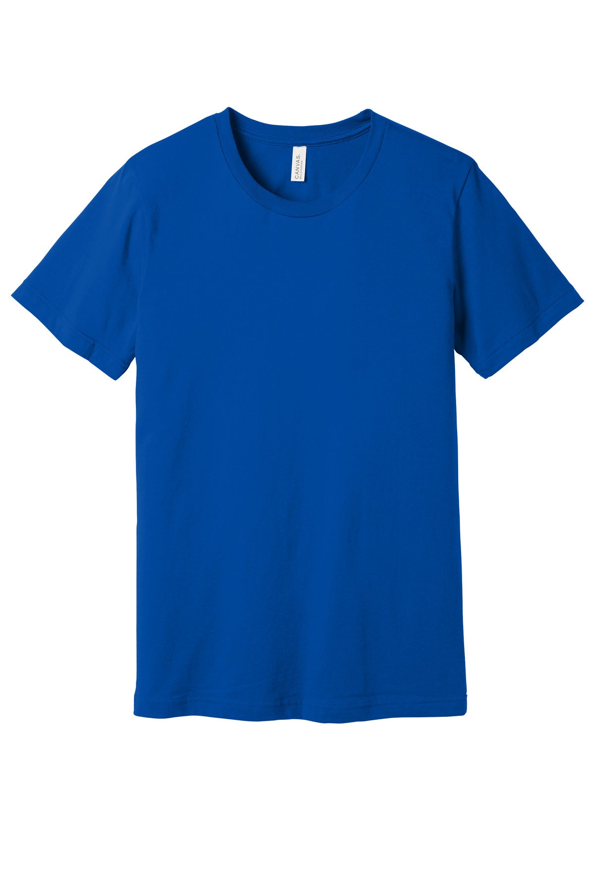 Custom Tee - Premium Jersey in True Royal, front view on model
